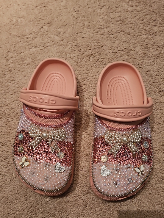 CROCS Shoes - CROCS Pink Pearl & Crystal Embellished Classic Clog